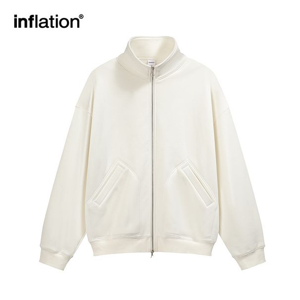 Maglione alla moda da uomo con collo alto, cerniera a doppia testa, top in pile con fiamma integrata_voghion.com