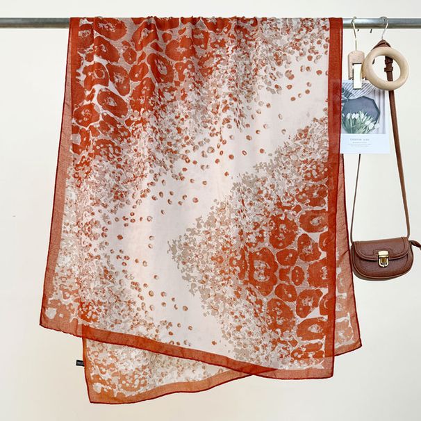 Κορεατική έκδοση της νέας Spring and Summer Leopard Thin Section Of Silk Smooth Shawl Travel Sunscreen Beach Γυναικείο κασκόλ_voghion.com