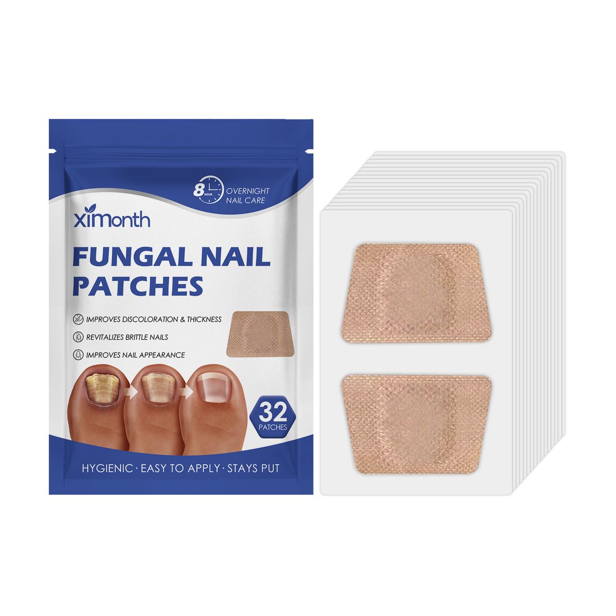 Ximonth Nail Care Patch, Reparo suave para unhas, Limpeza diária conveniente, Patch de cuidados simples de usar_voghion.com