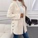 Women's Reversible Hooded Cardigan - Soft Fleece Long Sleeve Open Front Coat, Lightweight & Warm (Multiple Colors & Sizes)_voghion.com