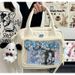 Borsa a tracolla anime tinta unita, grande capacità, doppia spalla, motivo a strisce di miglio, motivo "Pain Baby"_voghion.com