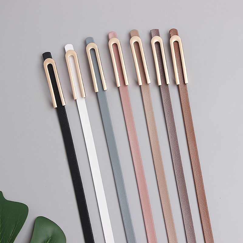 New two-layer cowhide belt U-shaped smooth buckle thin fashion women's belt dress shirt decorative trouser belt_voghion.com