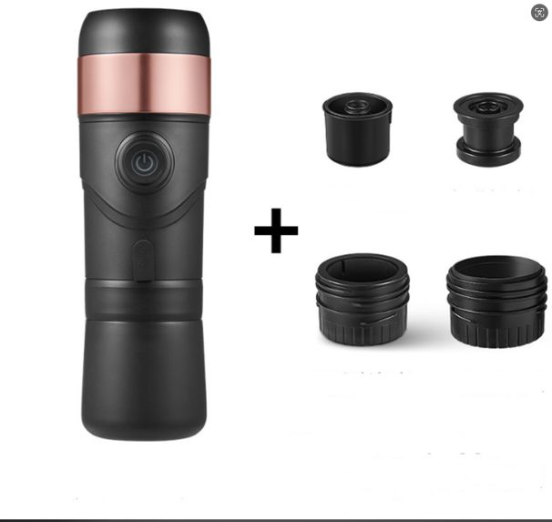 PSBB90 car coffee machine, capsule coffee machine 2in1 capsule + coffee espresso extract coffee 50 cups 1200 mAh, 60ml-150ml, portable coffee machine_voghion.com