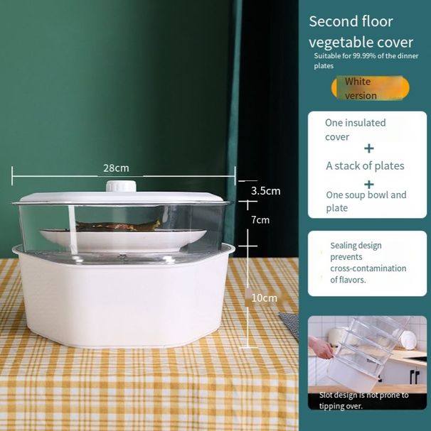 Copertura isolante impilabile per verdure, copertura per verdure domestiche, scaffale multistrato per conservare gli avanzi, manufatto da cucina, copertura per tavolo per alimenti_voghion.com