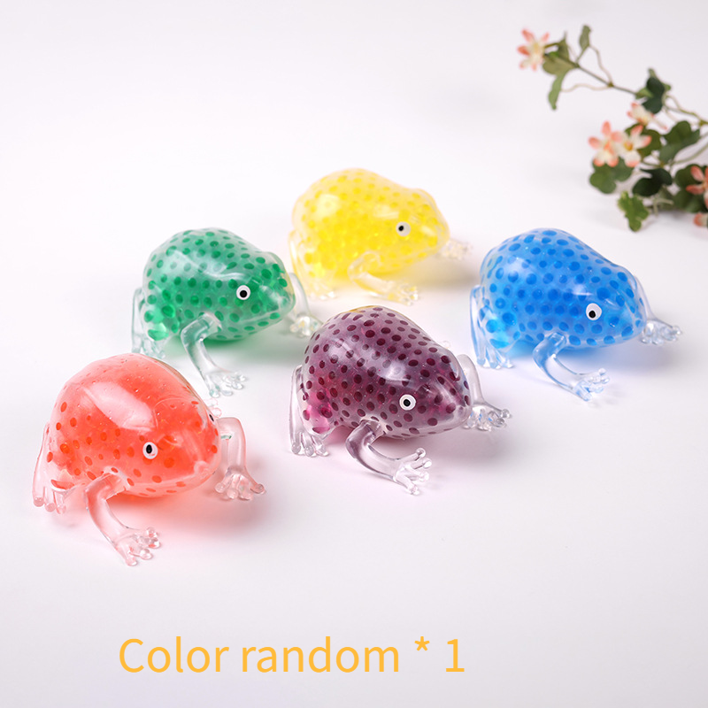 Foam Squishies Venting Colored Beads Ball Balloon Frog Funny Trick Venting Frog Spoof Children's Toys_voghion.com