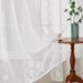 Jacquard Voile Curtains – Elegant Sheer Drapes (Rod Pocket, Light-Filtering, No-Drill, Polyester, White/Green, Multiple Sizes)_voghion.com
