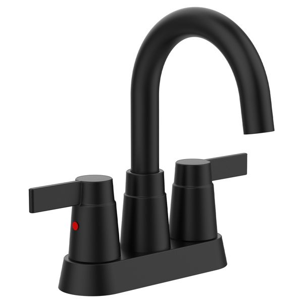 Bathroom Faucet Matt Black 2-Handle Bathroom Sink Faucet 360 Degree High Arc Swivel Spout Centerset 4 Inch Vanity Faucet Bathroom Faucet 3 Holes Lavat_voghion.com