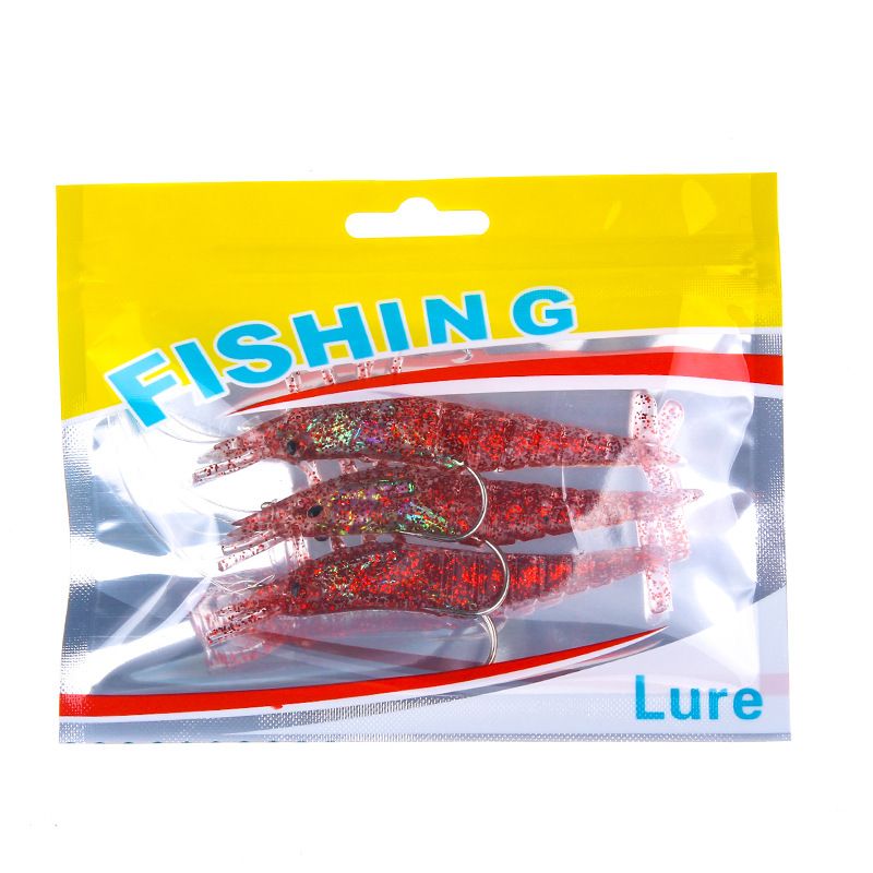 Esca morbida Esca Gamberetti d'erba 10g/8,5cm Confezione di piombo trasparente Gamberetti Simulazione Gamberetti Esca Una confezione da 3 Attrezzatura da pesca_voghion.com