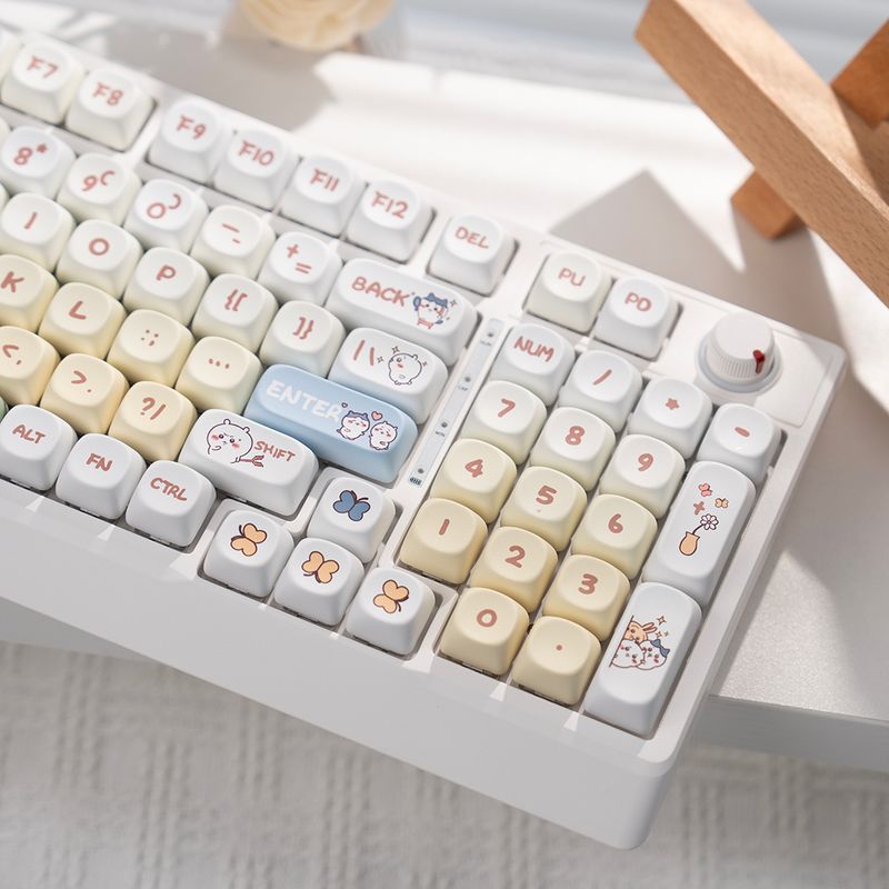 Walking Cat H98 Nical Keyboard Wireless Bluetooth Three-Model Mixed Light Girl Office Game_voghion.com