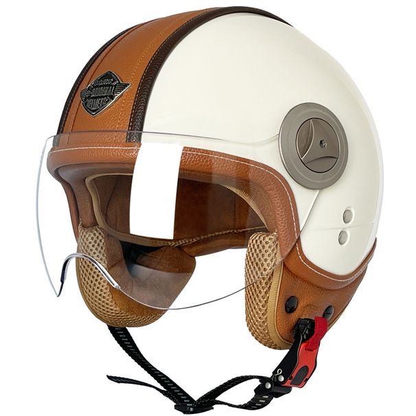 3C-zertifizierter Retro-Jethelm für Motorradfahrer – Vintage-3/4-Helm mit innerer Sonnenblende und Bluetooth (mehrere Farben und Bluetooth-Optionen)_voghion.com
