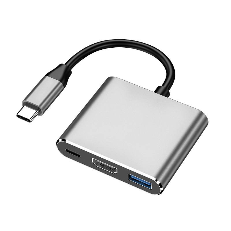 Station d'accueil 3 en 1 de conversion de type C vers HDMI USB 3.0 type C vers 3 en 1 4K_voghion.com