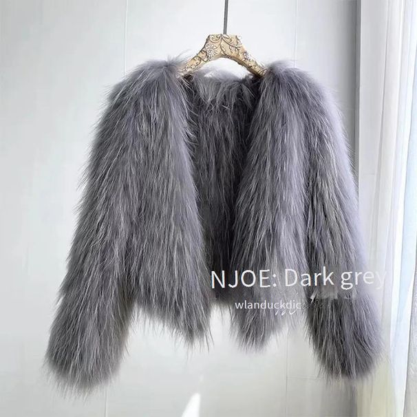 Women's Clothing Double Sided Woven Eco Friendly Fur Coat For Women, Young Style, Long In Front And Short In Back, Slim And Petite_voghion.com