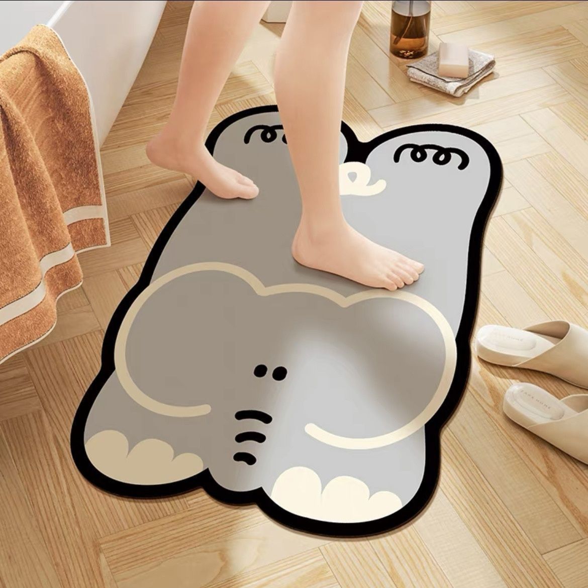 Alfombra de barro de diatomeas para el hogar, estilo ins, dopamina, para decoración de animales pequeños, para puerta de entrada de baño, antideslizante_voghion.com