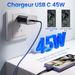45W 5A Super Fast PD Charger For Samsung S21 S22 FE S23 S24 S25 Ultra A34 A52 A53 A54 A73 Type-C To USB-C Rapid Charging_voghion.com