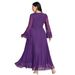 Damenbekleidung Einfarbiges Strick-Mesh-Stretch-Kleid Muslim Party Dinner Robe_voghion.com