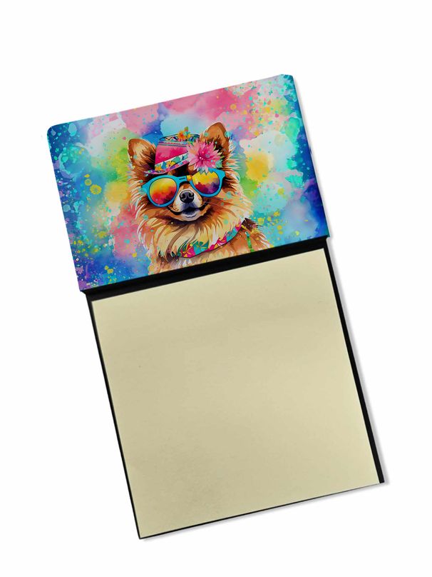 NEW Pomeranian Hippie Dawg Sticky Note Holder Refillable Dispenser Self-Sticky Note Pads, Memo Pads Blank Desk Accessories_voghion.com