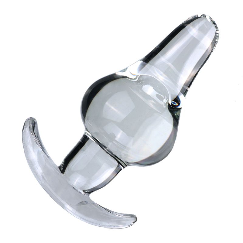 Plug anale in vetro trasparente di forma speciale di tipo ad ancora da 4,4 cm e 4,9 cm, per lo sviluppo del campo da gioco posteriore da uomo e da donna_voghion.com