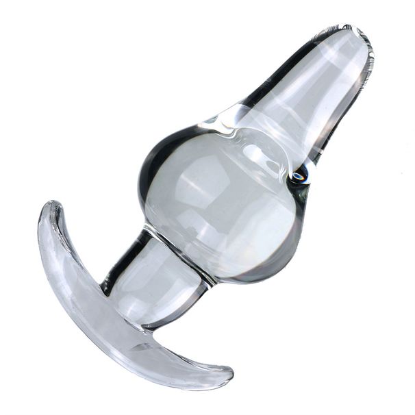 Plug anale in vetro trasparente di forma speciale di tipo ad ancora da 4,4 cm e 4,9 cm, per lo sviluppo del campo da gioco posteriore da uomo e da donna_voghion.com