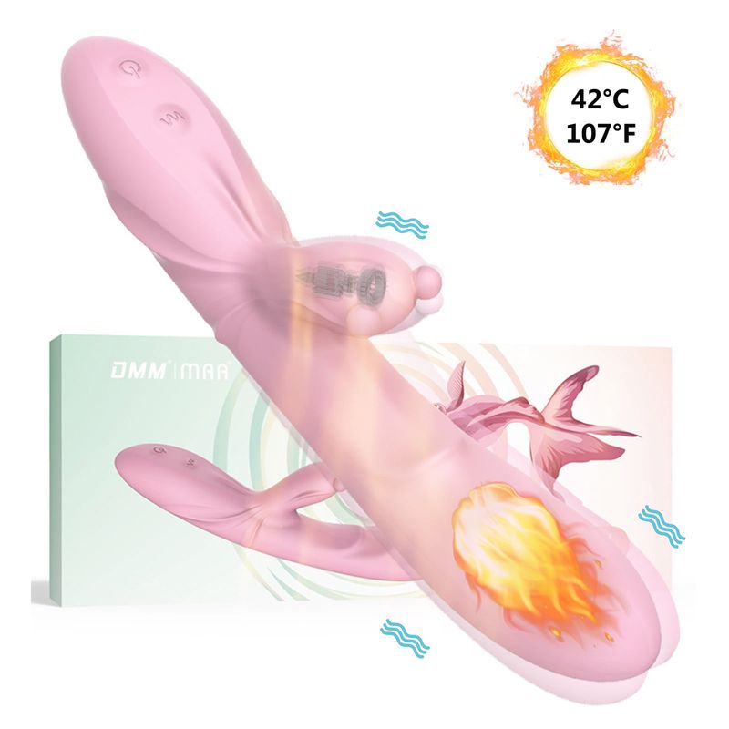 Imimi Rabbit Heating Dildo Vibrator Female Clitoris Stimulator Silicone Powerful G Spot Vibrating Sex Toys Goods For Women_voghion.com