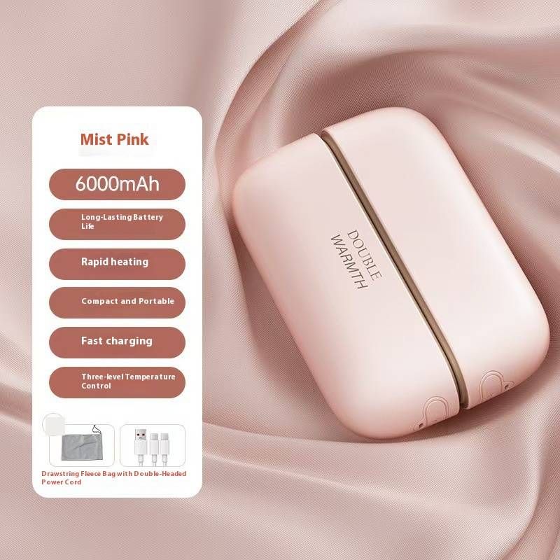 Magnetic USB Rechargeable Hand Warmer - Portable Split-Design Heating Pad, 3-Temperature Fast Heating For Winter, Baby-Safe Warmth_voghion.com
