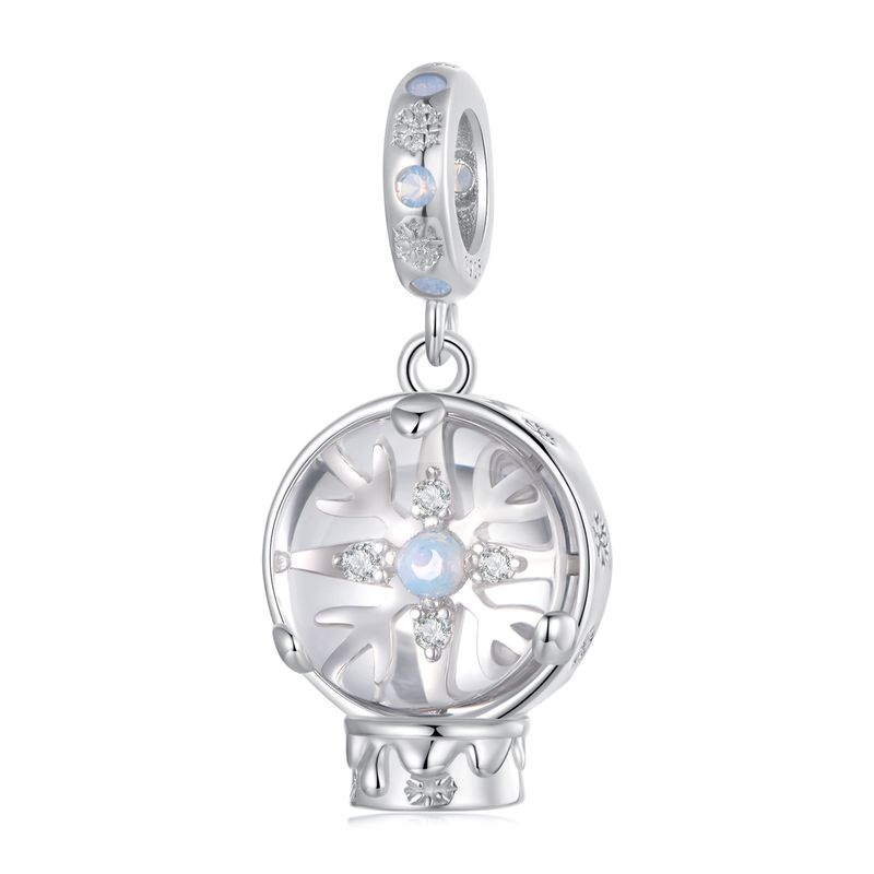Christmas Snowflake Crystal Ball Pendant Charm_voghion.com