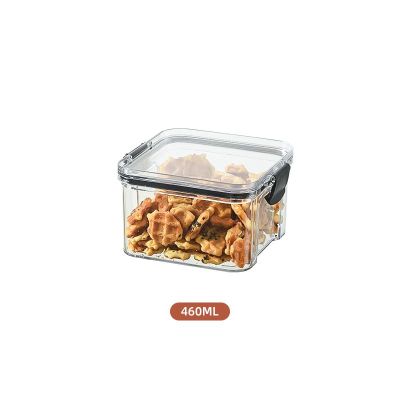 Storage Box Square Snack With Lid Storage Tank Cereal Can Sealed Jar Cereals Storage Jar_voghion.com