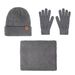Winter Men's Knitted Hat, Cold-proof Knitted Scarf, Piled And Thickened Double-layer Scarf Gloves, Hat Three-piece Set_voghion.com