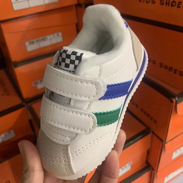 Scarpe sportive casual alla moda a due strati in cotone foderato in pile per bambini da 1 a 6 anni, autunno inverno 2025_voghion.com