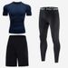 Man's clothing Color short-sleeved men's quick-drying elastic breathable fitness clothes Basketball running sports base fitness T-shirt set_voghion.com