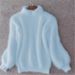 Soft & Cozy Chunky Knit Sweater Women's Long Sleeve Mock Neck Pullover With Lantern Sleeves - Autumn Winter Casual Comfort Wear_voghion.com