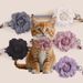 Original Pet Small Fragrance Style Simulated Camellia Fabric Solid Color Flower Cat Collar With Bell Adjustable Neckband_voghion.com