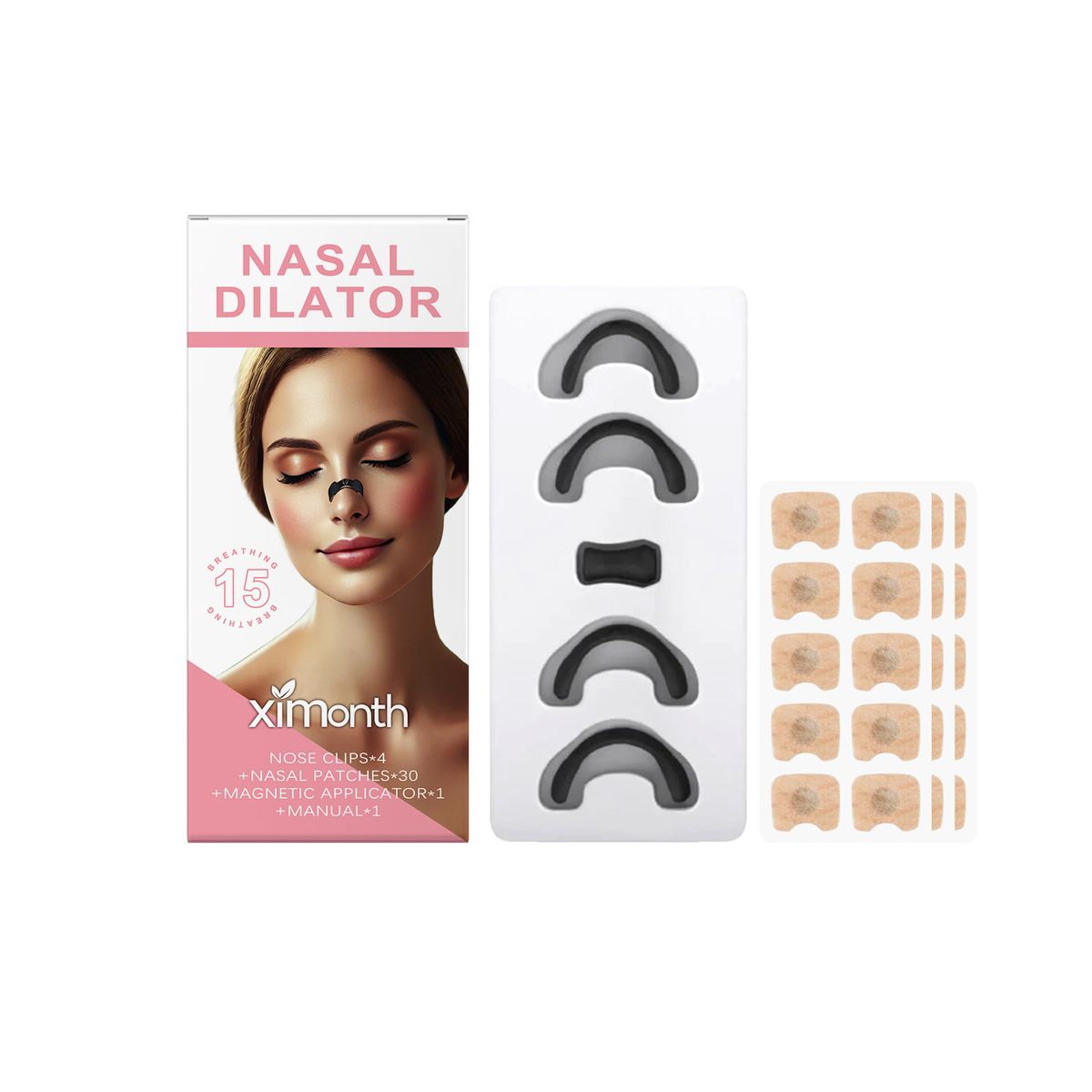 XIMONTH Set per la cura del naso Delicato per la cura quotidiana Cerotto per il naso confortevole Set per la cura del corpo e del sonno notturno_voghion.com