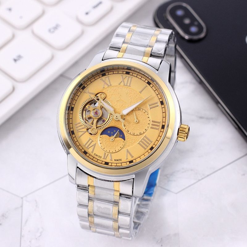 Reloj mecánico para hombre con tira de acero de alta calidad, totalmente automático y multifuncional, tendencia de moda._voghion.com