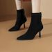 cameido Pointed-toe Stiletto High-heeled Short Boots for Women, Slimming Boots, Versatile Short Fashion Boots in 2024_voghion.com