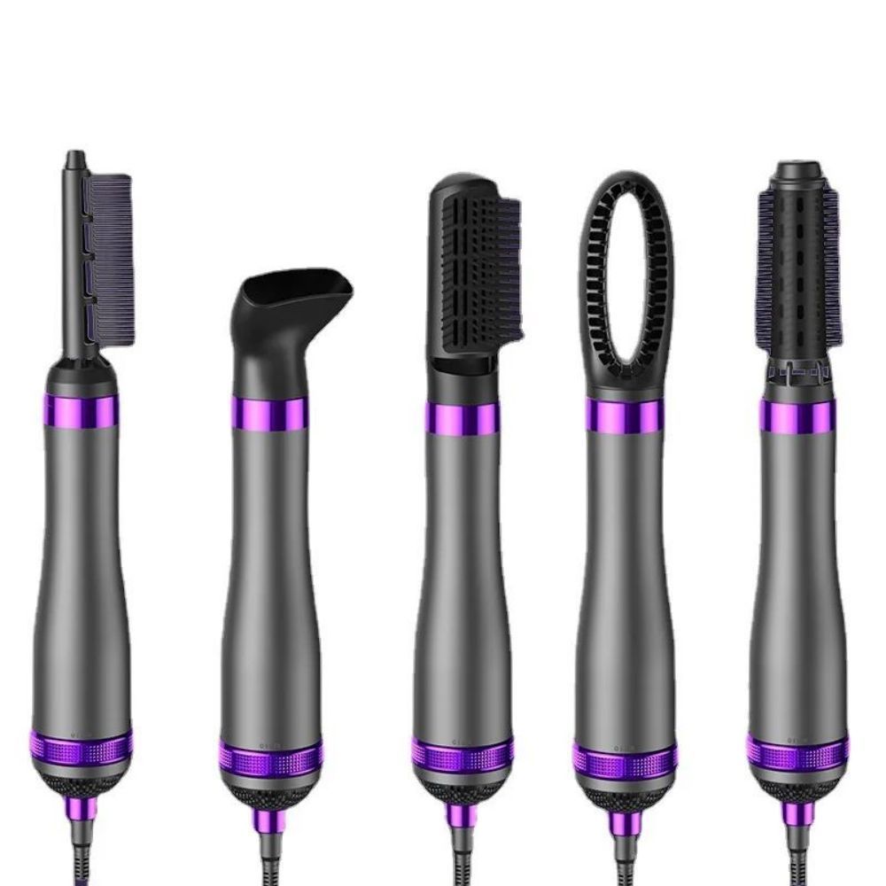 Asciugacapelli 5 in 1, pettine ad aria calda, arricciacapelli elettrico, pettine per capelli lisci, asciugacapelli a ioni negativi, spazzola in un solo passaggio._voghion.com