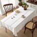 Tischdecke mit Fackelblumenspitze – Rutschfeste rechteckige Esstischdecke für Zuhause und Café (Weiß/Grau, 5 Größen) – Polyester_voghion.com
