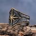 Anello in acciaio al titanio antiruggine a forma di nodo a forma di stella a otto punte vichingo nordico, gioielli alla moda_voghion.com