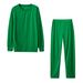 Women's Long Sleeve Tracksuit Set - Stylish & Comfortable Solid Color Outfit For Fall/Winter, Casual Elegant Lounge Wear_voghion.com