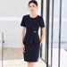 Blue Short Sleeved Professional Set For Women 2025 Summer New Thin Style Hotel Front Desk Reception Manager_voghion.com