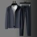 Spring And Autumn New Sportswear Suits Men's Casual Breathable High End Jacket Trousers Stand Collar Zipper Opening_voghion.com