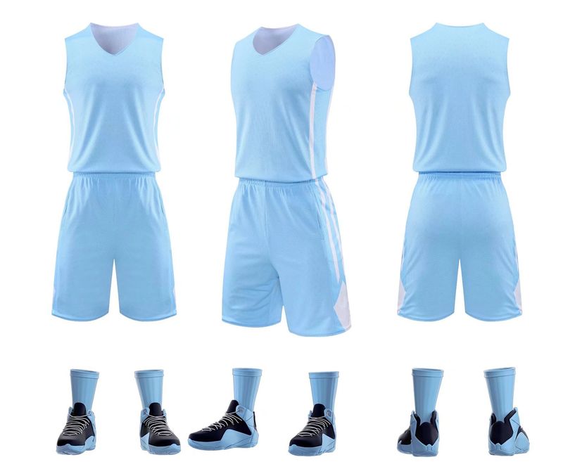 Durable double-sided jersey set for men, printed college student competition training uniform, basketball jersey, team_voghion.com