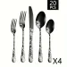 20-Piece Black Cutlery Set - Steak Knife, Fork, Dessert Spoon_voghion.com