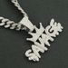 Cool full crown letter pendant for men's hip-hop wear with diamond inlaid Cuban necklace neck chain_voghion.com