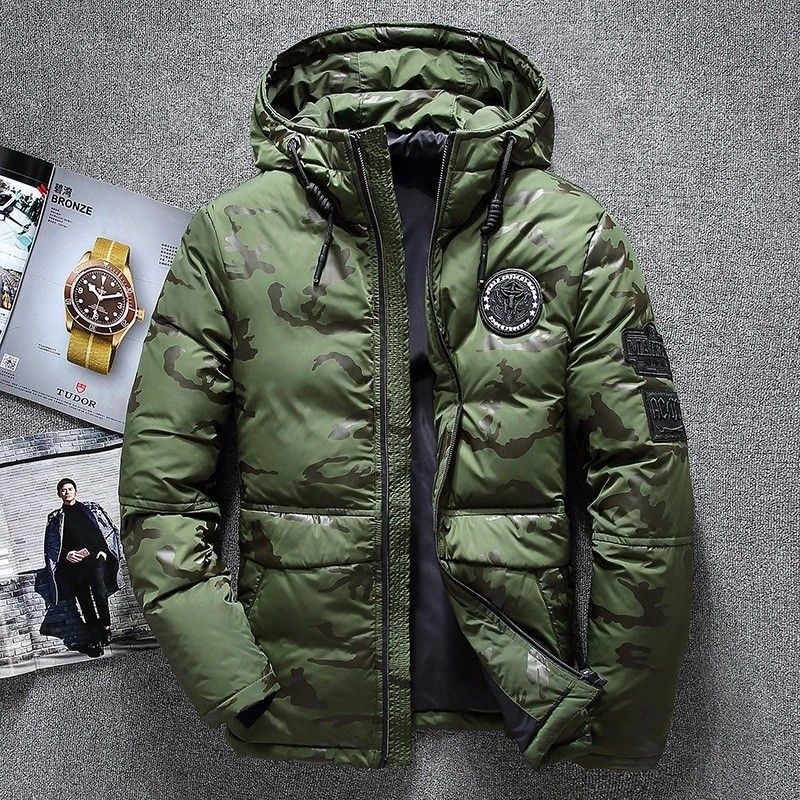 Winter New Silk cotton Jacket Men's Short Collar Thickened Bread Clothing Cold Protection And Warm Loose Hooded Jacket_voghion.com