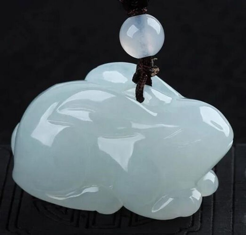 Pendentif en jadéite sculpté à la main pour hommes et femmes, lapin du zodiaque diversifié, collier, bijoux, cadeaux de chance, amulette, _voghion.com