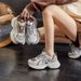 Mingliu Suction film sole dad shoes 2025 spring new casual running shoes thick sole height increasing sports shoes women's versatile shoes children_voghion.com