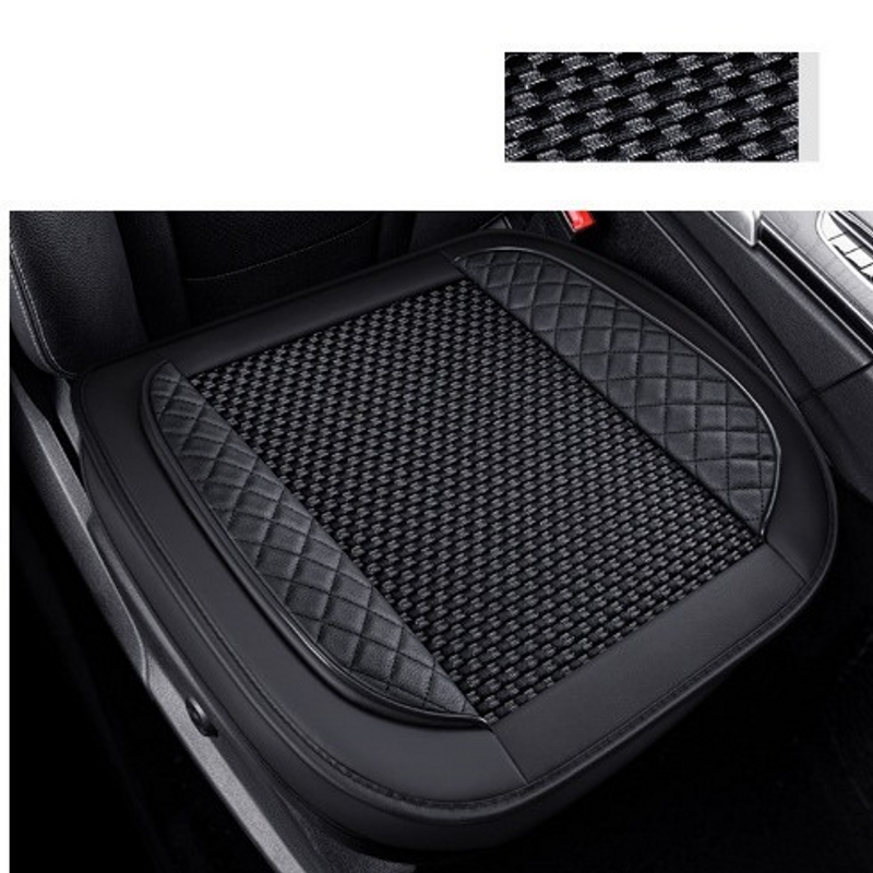 Cuscino per sedile auto quattro stagioni in pelle generale con seta ghiacciata che circonda completamente il cuscino del sedile anteriore coprisedile singolo_voghion.com
