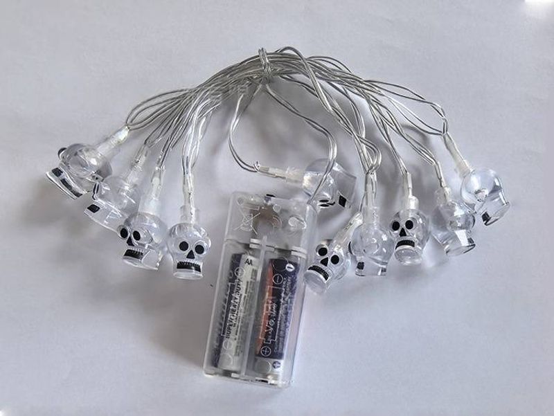 Halloween LED String Lights - 1.5M/3M Battery-Operated Spooky Decor With Pumpkins, Ghosts, Bats & Spiders, Warm White_voghion.com