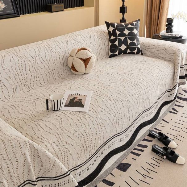 Premium Non-Slip Sofa Cover With Anti-Scratch Protection – Elegant & Modern Design For 3-Seater Couches, Soft Chenille Fabric, Neutral Tones_voghion.com