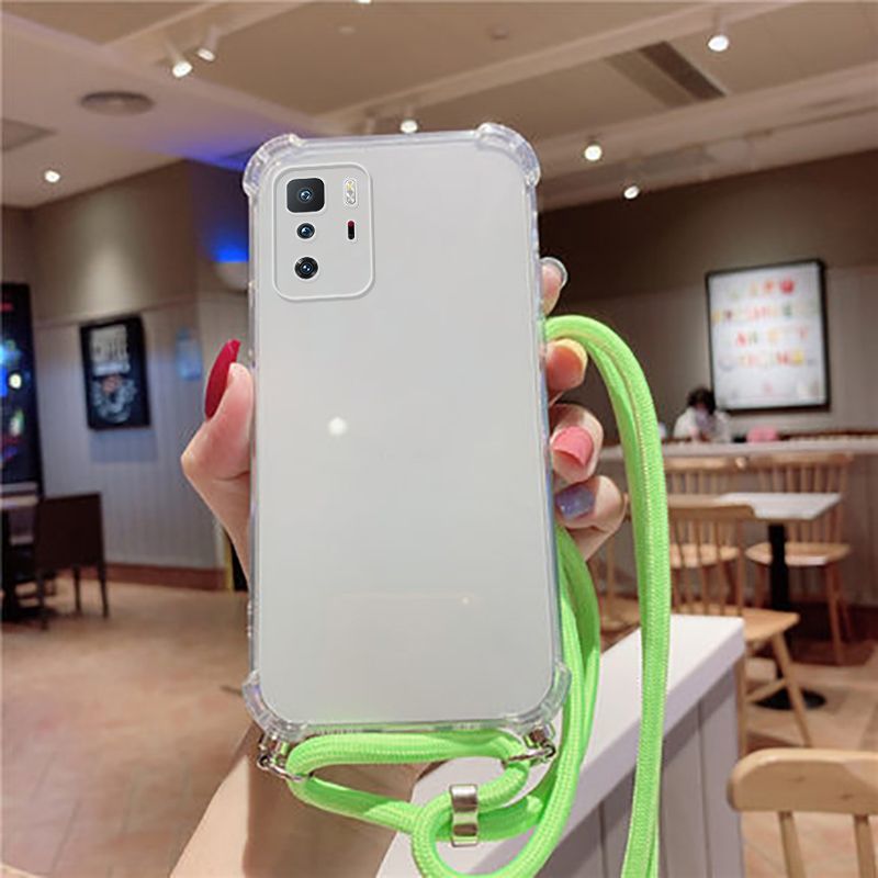 Coque de téléphone de luxe en Silicone avec lanière, étui Ultra-fin pour Xiaomi Redmi Note 10 S 9 8 Mi 12 11 T Lite Pro_voghion.com